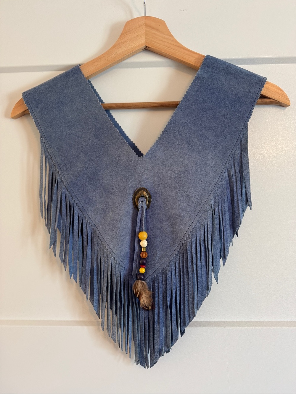 Vintage Leather Suede Western Fringe Vest
